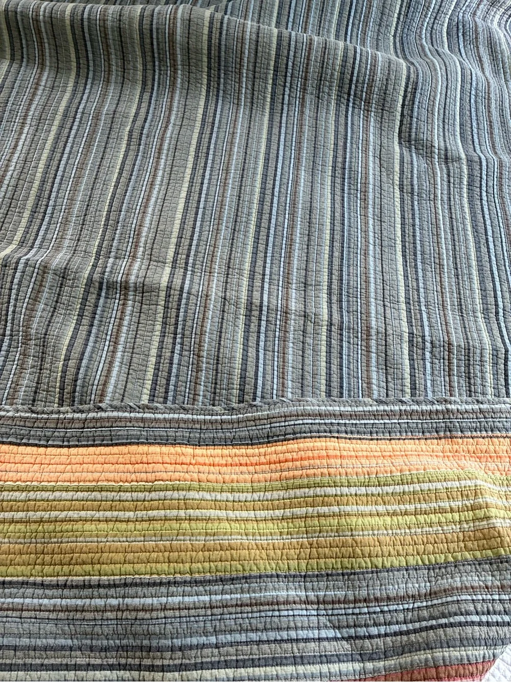 Vintage Greenland home fashions Katy Boho stripe twin quilt set